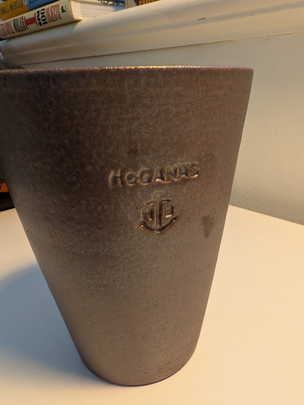 Vintage Höganäs Keramik Sweden Metallic Brown Stoneware Mug Cup Early 2000s